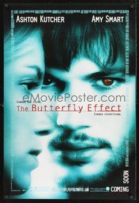2b138 BUTTERFLY EFFECT advance DS 1sh '04 Ashton Kutcher & Amy Smart in sci-fi thriller!