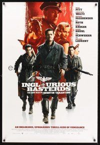 2b173 INGLOURIOUS BASTERDS int'l DS 1sh '09 Quentin Tarantino, Nazi-killer Brad Pitt!