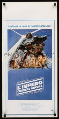 2b296 EMPIRE STRIKES BACK Italian locandina '80 George Lucas sci-fi classic, cool art by Tom Jung!