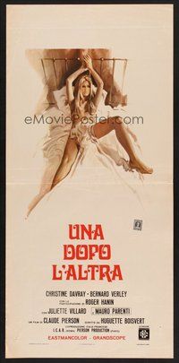2b299 EROTIC LOVE-GAMES Italian locandina '71 Pierson's Une femme libre, art of sexy woman in bed!