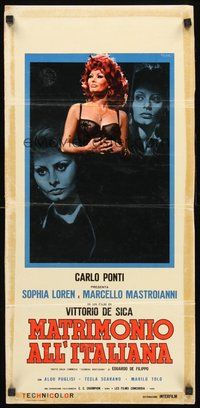 2b354 MARRIAGE ITALIAN STYLE Italian locandina '64 de Sica's Matrimonio all'Italiana, Sophia Loren