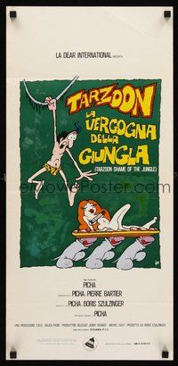 2b396 SHAME OF THE JUNGLE Italian locandina '78 sexy Tarzan spoof, w/Ackermuseum COA!