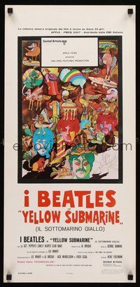 2b430 YELLOW SUBMARINE Italian locandina R70s Beatles John, Paul, Ringo & George psychedelic art!
