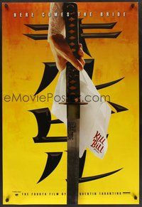 2b179 KILL BILL: VOL. 1 foil teaser DS 1sh '03 Quentin Tarantino, Uma Thurman, cool katana image!