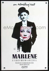 2b187 MARLENE 1sh '86 Dietrich biography directed by Max Schell, art by Michaele Vollbrach!