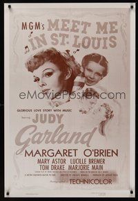 2b190 MEET ME IN ST. LOUIS 1sh R90 Judy Garland, Margaret O'Brien, classic musical!