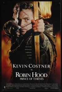 2b208 ROBIN HOOD PRINCE OF THIEVES int'l 1sh '91 cool image of Kevin Costner w/flaming arrow!