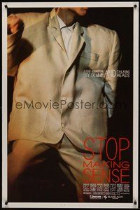2b088 STOP MAKING SENSE 1sh '84 Jonathan Demme, Talking Heads, close-up of David Byrne's suit!