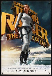 2b236 TOMB RAIDER THE CRADLE OF LIFE teaser DS 1sh '03 sexy Angelina Jolie in spandex, Gerard Butler