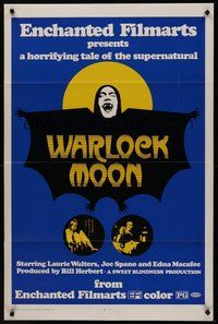 2b103 WARLOCK MOON 1sh '75 Laurie Walters in a horrifying tale of the supernatural!
