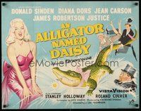 2c016 ALLIGATOR NAMED DAISY English 1/2sh '57 artwork of sexy Diana Dors in skimpy outfit!