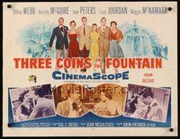 2c003 3 COINS IN THE FOUNTAIN 1/2sh '54 Clifton Webb, Dorothy McGuire, Jean Peters, Louis Jourdan!