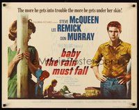 2c029 BABY THE RAIN MUST FALL 1/2sh '65 Steve McQueen gets in trouble & gets under Lee Remick's skin