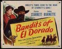 2c033 BANDITS OF EL DORADO 1/2sh '49 art of Charles Starrett as The Durango Kid + Smiley!