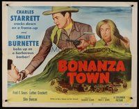 2c054 BONANZA TOWN 1/2sh '51 Charles Starrett as Durango Kid & Smiley Burnette!