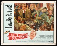 2c060 BRANNIGAN 1/2sh '75 great Robert McGinnis art of fighting John Wayne in England!