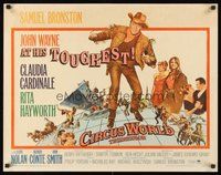 2c077 CIRCUS WORLD 1/2sh '65 Claudia Cardinale, John Wayne is wild across the world!