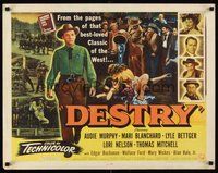 2c092 DESTRY style A 1/2sh '54 Audie Murphy & Mari Blanchard in the west's best loved story!c