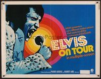 2c112 ELVIS ON TOUR 1/2sh '72 classic artwork of Elvis Presley singing into microphone!