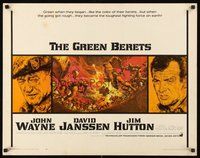 2c150 GREEN BERETS 1/2sh '68 John Wayne, David Janssen, Jim Hutton, cool Vietnam War art!