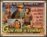 2c152 GUN FOR A COWARD style A 1/2sh '56 cowboys Fred MacMurray, Jeffrey Hunter & Dean Stockwell!