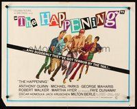 2c159 HAPPENING 1/2sh '67 cool art of Anthony Quinn being kidnapped, 1st Faye Dunaway!