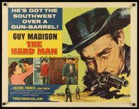 2c160 HARD MAN 1/2sh '57 art of Guy Madison with revolver, Valerie French!