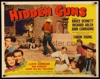 2c166 HIDDEN GUNS style A 1/2sh '56 Bennett, Richard Arlen, John Carradine, introducing Faron Young!
