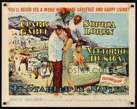 2c199 IT STARTED IN NAPLES style B 1/2sh '60 romantic art of Clark Gable with sexy Sophia Loren!