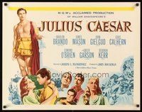 2c212 JULIUS CAESAR 1/2sh R62 art of Marlon Brando, James Mason & Greer Garson, Shakespeare