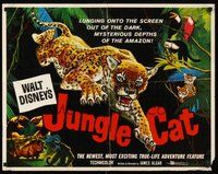 2c214 JUNGLE CAT 1/2sh '60 Disney, great artwork of jaguar, savage lord of the Amazon!