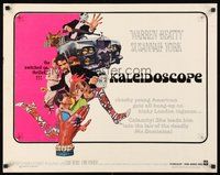 2c216 KALEIDOSCOPE 1/2sh '66 Warren Beatty, Susannah York, really cool Bob Peak art!