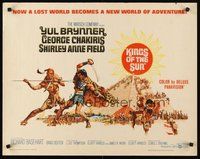 2c220 KINGS OF THE SUN 1/2sh '64 art of Yul Brynner with spear fighting George Chakiris!