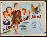 2c223 LADY WANTS MINK style B 1/2sh '52 Dennis O'Keefe, Ruth Hussey, Eve Arden, and Mabel the Mink!