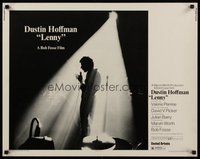 2c232 LENNY 1/2sh '74 cool silhouette of Dustin Hoffman as comedian Lenny Bruce at microphone!
