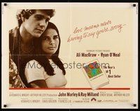 2c250 LOVE STORY 1/2sh '70 great romantic close up of Ali MacGraw & Ryan O'Neal!