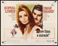 2c279 MORE THAN A MIRACLE 1/2sh '67 romantic art of sexy Sophia Loren & Omar Sharif!
