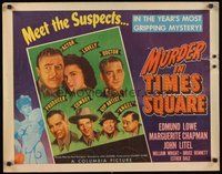 2c286 MURDER IN TIMES SQUARE 1/2sh '43 Edmund Lowe, Marguerite Chapman, Broadway mystery!