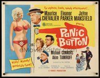 2c311 PANIC BUTTON 1/2sh '64 Maurice Chevalier, sexy Jayne Mansfield in bikini!