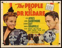 2c317 PEOPLE VS. DR. KILDARE 1/2sh '41 Lew Ayres, Lionel Barrymore, Bonita Granville!