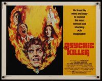 2c331 PSYCHIC KILLER 1/2sh '75 he freed his mind & body to commit the most sensual & shocking acts!