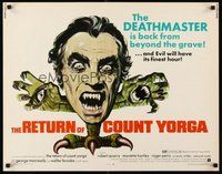 2c341 RETURN OF COUNT YORGA 1/2sh '71 Robert Quarry, AIP vampires, wild monster art!