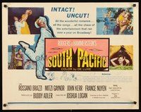2c388 SOUTH PACIFIC 1/2sh '59 Rossano Brazzi, Mitzi Gaynor, Rodgers & Hammerstein musical!
