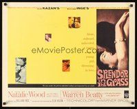 2c394 SPLENDOR IN THE GRASS 1/2sh '61 Natalie Wood kissing Warren Beatty, directed by Elia Kazan!
