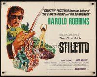 2c404 STILETTO 1/2sh '69 Harold Robbins, cool artwork of sexy Barbara McNair on roulette table!
