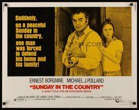 2c409 SUNDAY IN THE COUNTRY 1/2sh '74 Michael J. Pollard, Ernest Borgnine w/shotgun!
