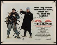 2c412 SURVIVORS 1/2sh '83 wacky image of Walter Matthau & Robin Williams loaded down with guns!