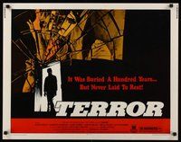2c428 TERROR 1/2sh '79 English horror, cool shattered mirror & silhouette in doorway image!