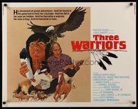 2c436 THREE WARRIORS 1/2sh '77 cool art of Native American Indians and wildlife!