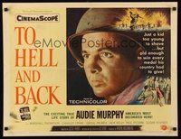 2c445 TO HELL & BACK style A 1/2sh '55 Audie Murphy's life story as a kid soldier in World War II!
